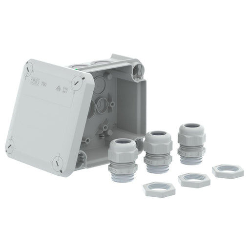 OBO Bettermann - Dose, Gehäuse für Montage auf der Wand/Decke Kabelabzweigkasten T 60 M20 NL m. 3xV-TEC VM+3x116