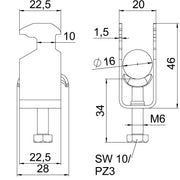 OBO Bettermann - Bügelschelle BS-H1-M-16 A4 12-16mm − 25 Stück