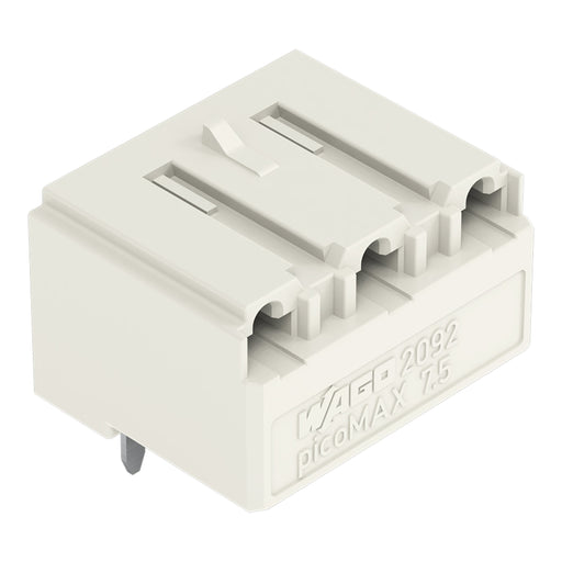 WAGO - Leiterplattensteckverbinder THT-Federleiste abgewink. 2092-3323 7,5mm,lichtgrau − 100 Stück