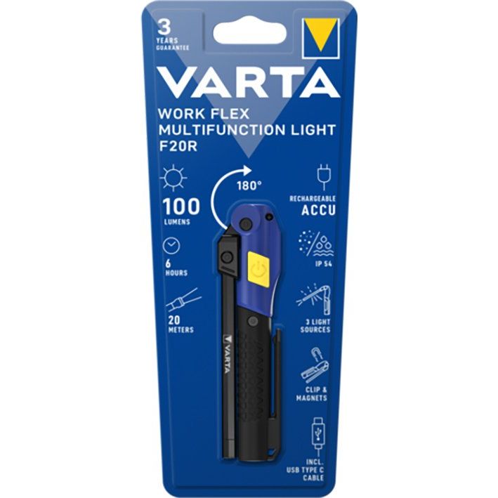 Varta Cons.Varta - Taschenleuchte Work Flex Multifct. Light 18649 Bli 1 inkl. Akku, LED
