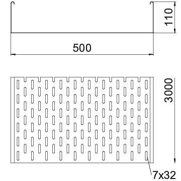 OBO Bettermann - Kabelrinne MKS 150 FS 110x500mm − 3 Meter