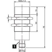 Di-soric - Induktiver Näherungsschalter Induktiver Näherungssensor INS-M30-N25NO-B3 25mm, nicht bündig