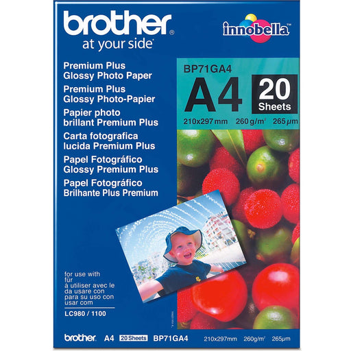 Brother - Verbrauchsmaterial für Telefax/Drucker/MFC Fotopapier A3 BP71GA3 20 Blatt