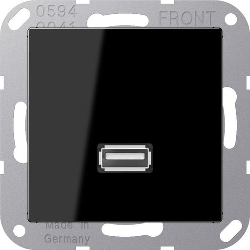 Jung - Multifunktions-Anschlussdose Multimedia-Anschluss sw MA A 1122 SW USB m.Tragring