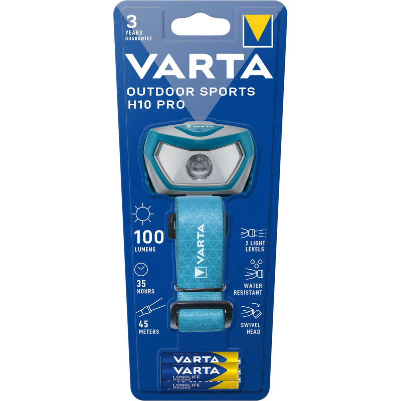 Varta Cons.Varta - Taschenleuchte Kopfleuchte Outdoor Sports Sports H10 Pro (4x1) inkl. 3AAA Batt. − 4 Stück