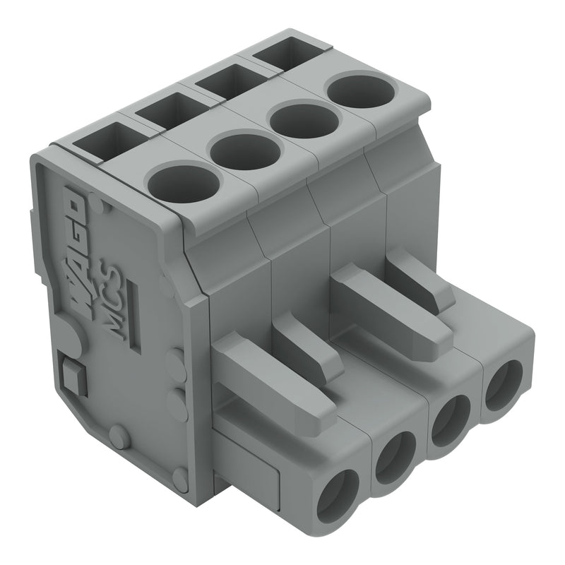 WAGO - Kabelsteckverbinder für Leiterplattensteckverbinder 1-Leiter Federleiste 232-204/026-000 CAGECLAMP 2,5mm²,gr − 100 Stück
