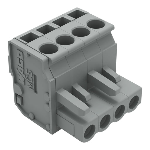 WAGO - Kabelsteckverbinder für Leiterplattensteckverbinder 1-Leiter Federleiste 232-204/026-000 CAGECLAMP 2,5mm²,gr − 100 Stück
