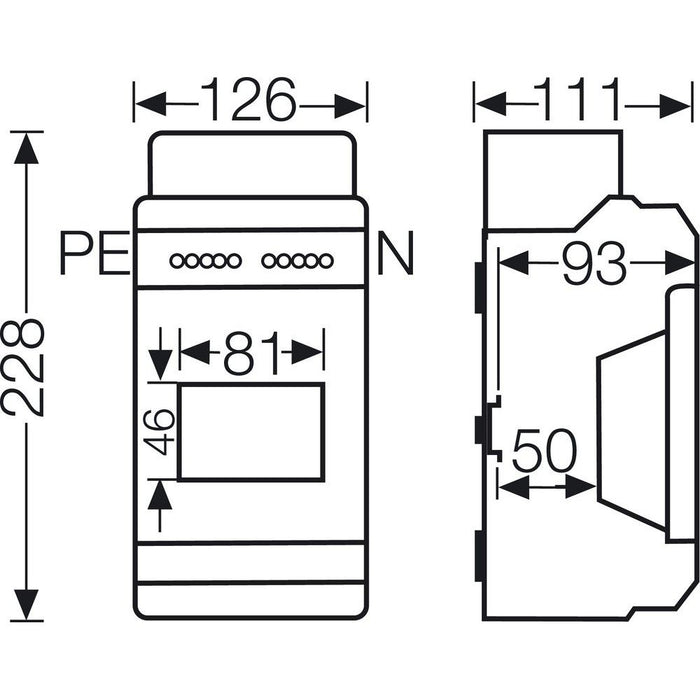 Hensel - Installationskleinverteiler Automatengehäuse KV 9104 4,5TE 4,5x18mm IP65 − 1 Stück
