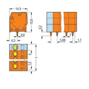 WAGO - Leiterplattenklemme 739-156 2,5mm² − 35 Stück