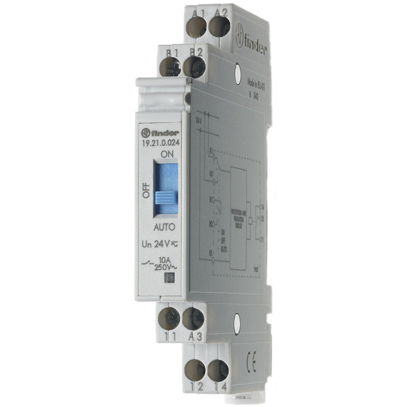 Finder - Schaltrelais Auto-Off-On-Relais 19.21.0.024.0000 1W 10A 24VAC/DC