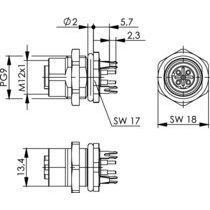 Telegärtner - Modularer Steckverbinder STX M12x1 EBB D-kod. 100007432 Cat.5 − 20 Stück