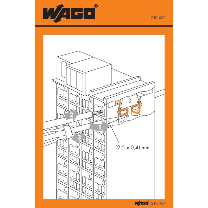 WAGO - Warn-/Hinweisschild Handhabungsaufkleber 210-407 − 100 Stück
