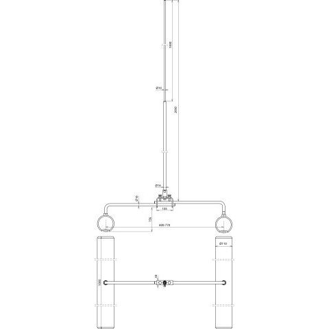 DEHN - Fangeinrichtung für Blitzschutz Fangstange FS16102000TDAL V2A K für Trapezdächer L2m