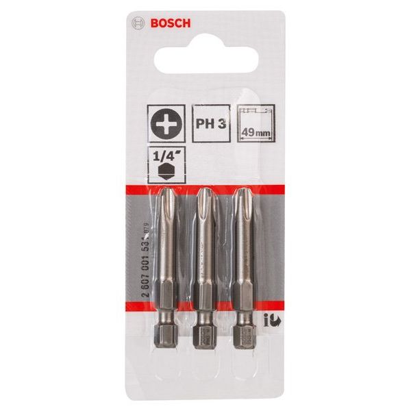 Bosch - Bit Schrauberbit Extra-Hart PH 2607001531 3, 49 mm, 3er-Pack
