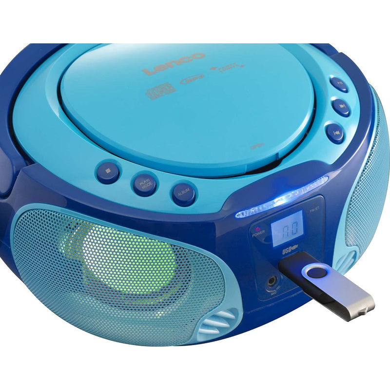 LENCO - Radio-Recorder UKW-Radio CD/MP3 tragbar SCD-650 blue USB,Mikrofon