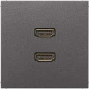 Jung - Multifunktions-Anschlussdose Multimedia-Anschluss anth MA AL 1133 AN 2 x HDMI m.Tragring