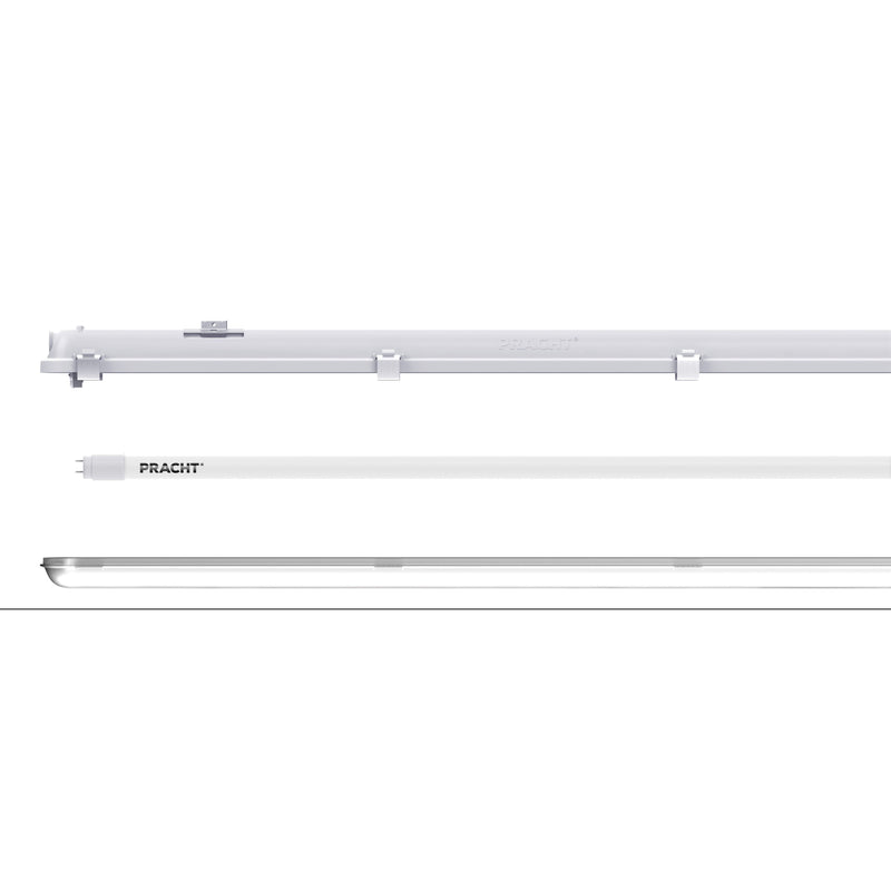 Pracht - Decken-/Wandleuchte LED-Feuchtraumleuchten-Set LUNARETROSET#5212205 1,5m, inkl Tube