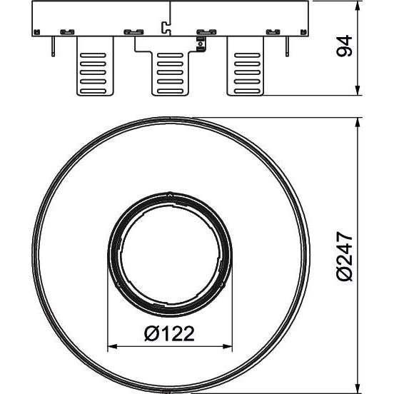OBO Bettermann - Nivellierbare Kassette für Kanaleinbau, Doppel- und Hohlboden Kassette rund RKFRN2UZD3R7VS25 D=275mm