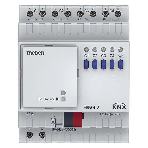 Theben - Bussystem-Schaltaktor Schaltaktor RMG 4 U KNX 4-fach Grundgerät