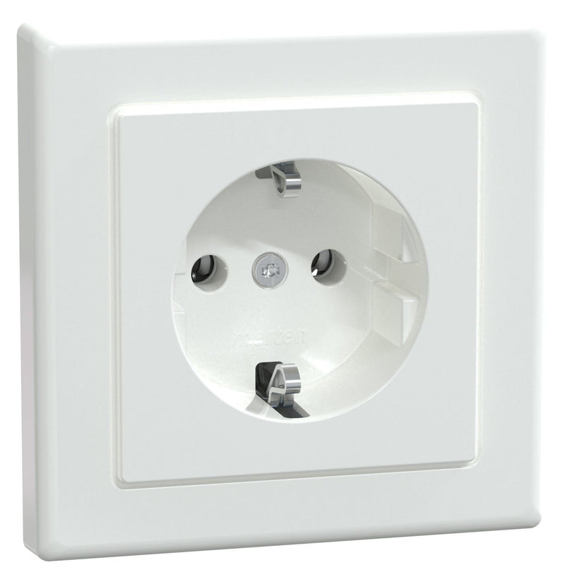 Merten - Steckdose SCHUKO-Steckdose aws/gl MEG2301-1425 volle Abdeckplatte