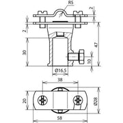 DEHN - Leitungshalter für Blitzschutz Leitungshalter NIRO LH 7.10 BB16 V2A ZG f. Rd 7-10mm