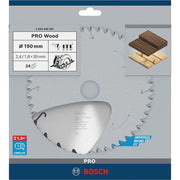 Bosch - Kreissägeblatt PRO Wood Kreissägeblatt, 2608640801 190 x 2,4 x 30 mm