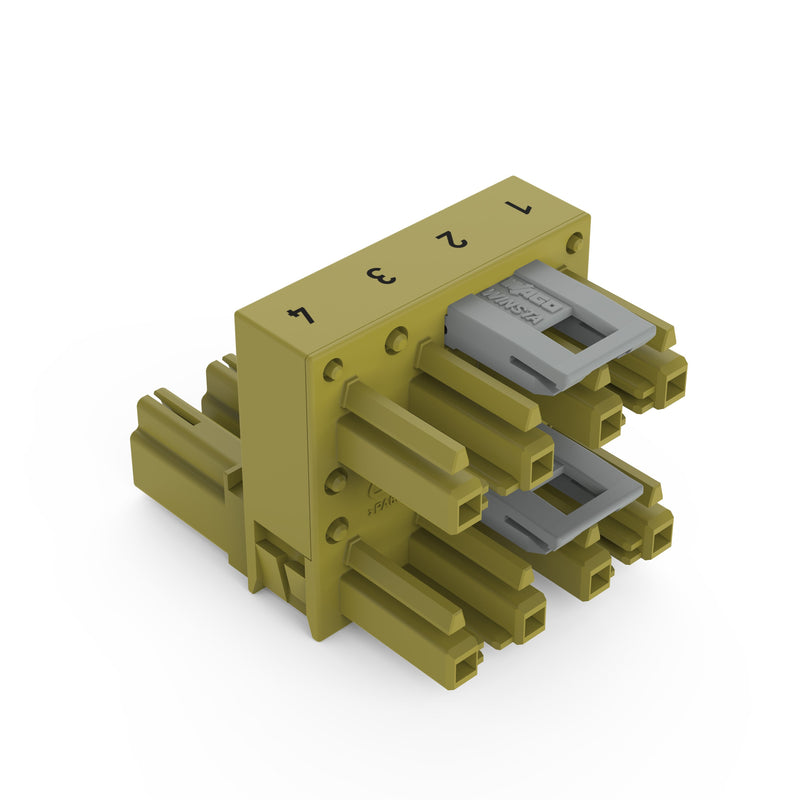 WAGO - Kompaktverteiler für steckbare Gebäudeinstallation h-Verteiler 4-polig 770-1682 Kod. B,hellgrün − 50 Stück