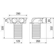 Maico - Zubehör/Ersatzteile für Ventilatoren Umlenkstück MA-U2-75 2x, Nennweite 75