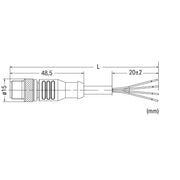 WAGO - Konfektioniertes Sensor-Aktor-Kabel Power-Leitung M12A-St. 756-3103/040-020 axial,4-polig − 1 Stück