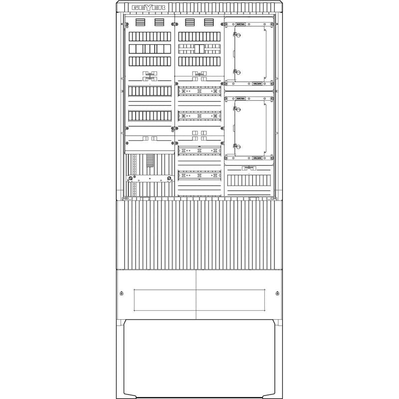 ABN - Zähler-Komplettschrank Zähleranschlusssäule SZ207ZA2400R 2 ZPVert.5R APZ 4pol