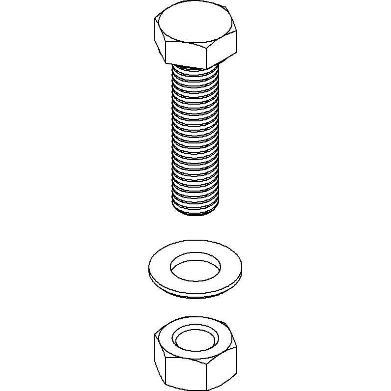Niedax - Maschinenschraube/Bolzen Sechskantschrauben SKM 8X16 E5 − 50 Stück