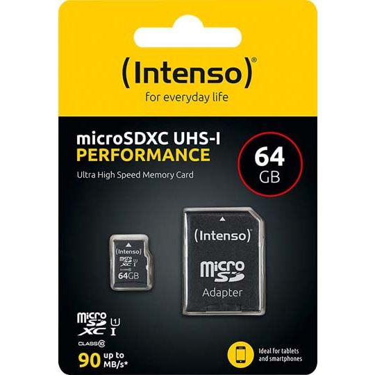 Intenso - Speichermedium digital microSDXC Card 64GB 3424490 PerformClass10,U1