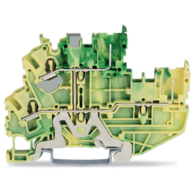 WAGO - Schutzleiter-Reihenklemme 2Leiter/2PinDoppelstockkl. 2022-2207/999-953 2,5mm²,grün-gelb − 50 Stück