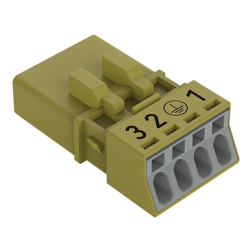 WAGO - Steckverbinder für steckbare Gebäudeinstallation Stecker 4-polig 890-274/073-000 hellgrün − 50 Stück
