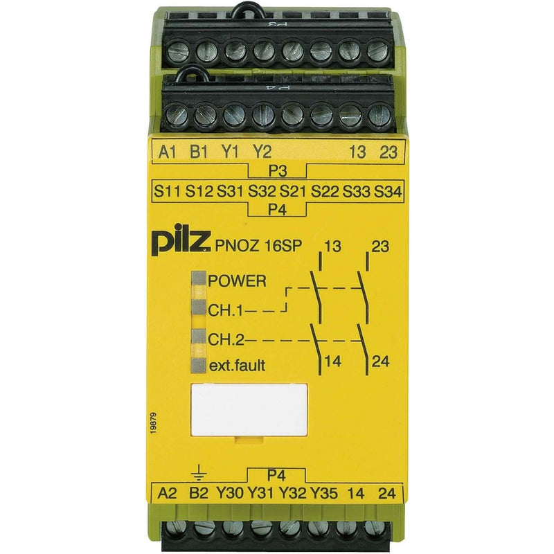 Pilz - Gerät zur Überwachung von sicherheitsgerichteten Stromkreisen Not-Aus-Schaltgerät PNOZ 16SP #777076 230VAC 24VDC 2n/o