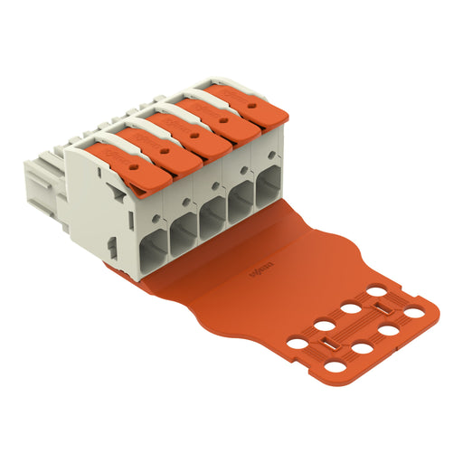 WAGO GmbH & Co. KG - Ein- und mehrpolige Klemmenleiste 1-Leiter-Federleiste Hebel 832-1105/345-000 Push-inCAGECLAMP,lgr − 10 Stück