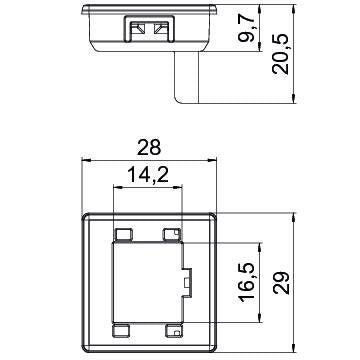 OBO Bettermann - Einsatz/Abdeckung für Kommunikationstechnik DATA Modul 05 (1980) SB DT5 für steckbaren Decke