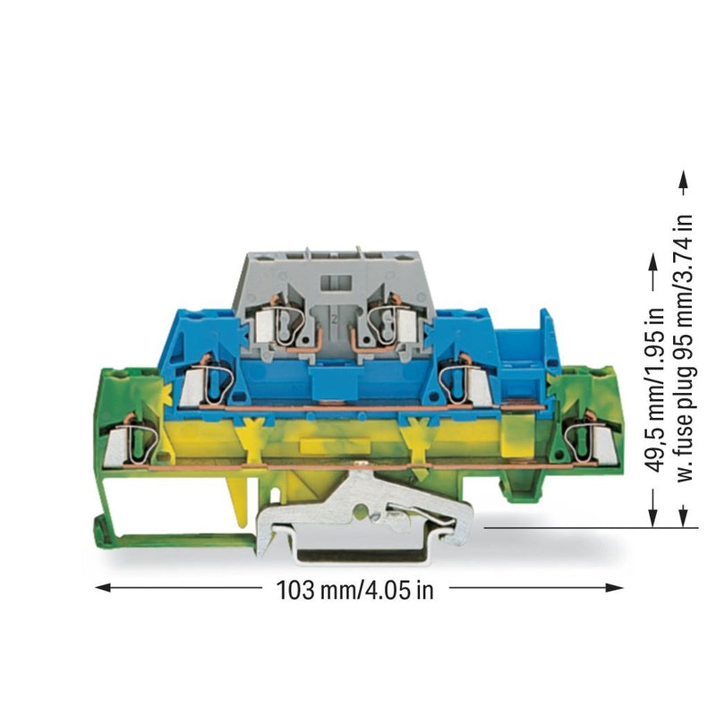 WAGO - Schutzleiter-Reihenklemme Drei-Stock-Klemme 280-510 − 50 Stück