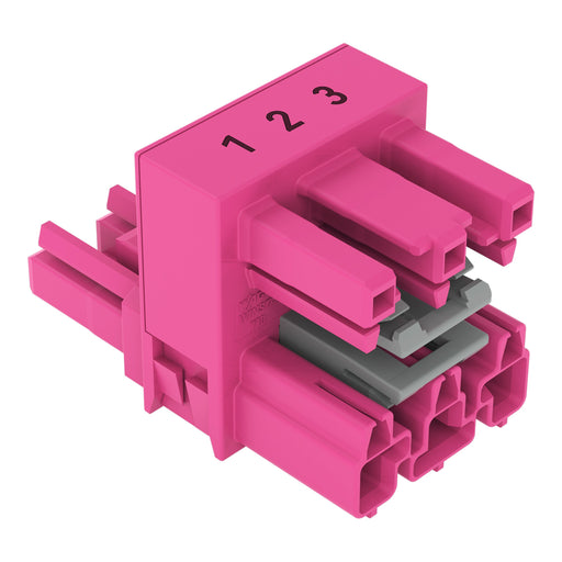 WAGO - Kompaktverteiler für steckbare Gebäudeinstallation h-Verteiler,3-polig,Kod. B 770-1766 pink − 50 Stück