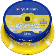 Verbatim - Speichermedium digital DVD+RW 4.7GB/120Min/4x 43489 (VE25) Cakebox (25 Disc)
