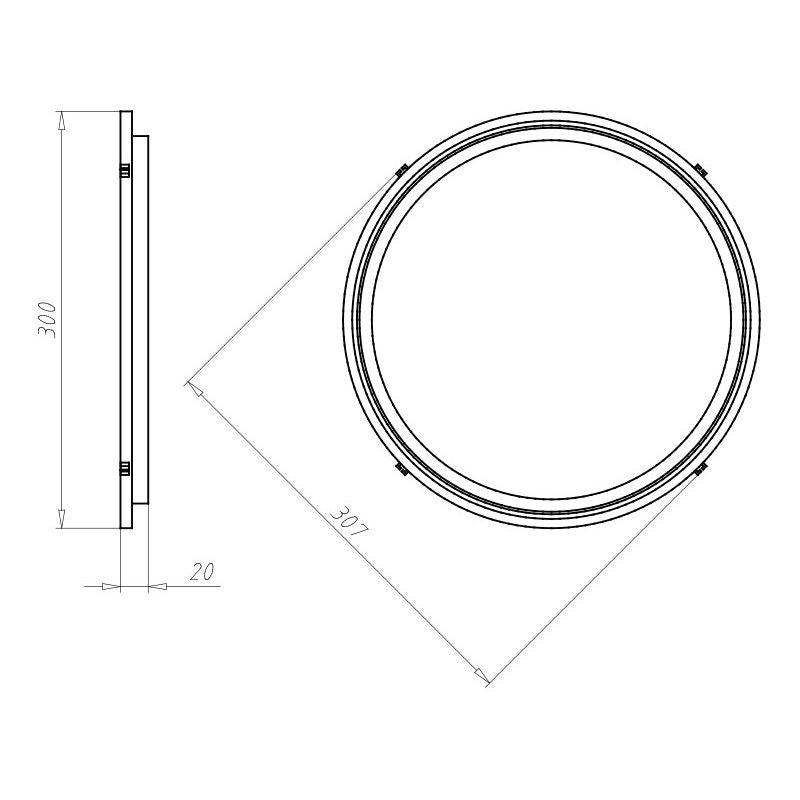 Kaiser - Zubehör/Ersatzteile für Leuchteneinbaugehäuse Frontteil HaloX 250 1283-10 bis 250 mm − 1 Stück