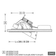 LTS Licht&Leuchten - Downlight/Strahler/Flutlicht LED-Einbaustrahler SCEKLP 33.20.55/B sw Scene33 Backware 55°