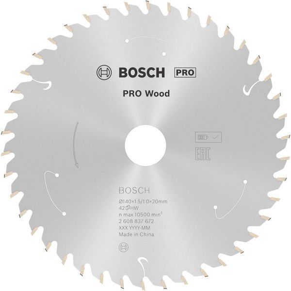 Bosch - Kreissägeblatt PRO Wood cordless 2608837672 Kreissägeblatt 140 x