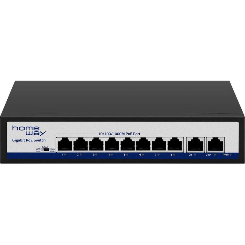 Homeway - PoE-Injektor/-Splitter PoE Switch HW-INAPPOEGB10 8 Port