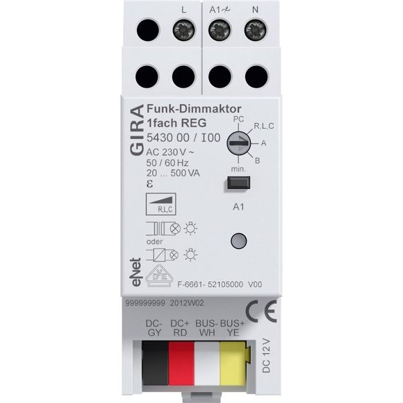 Gira - Bussystem-Dimmaktor Funk Dimmaktor REG 1fach 543000