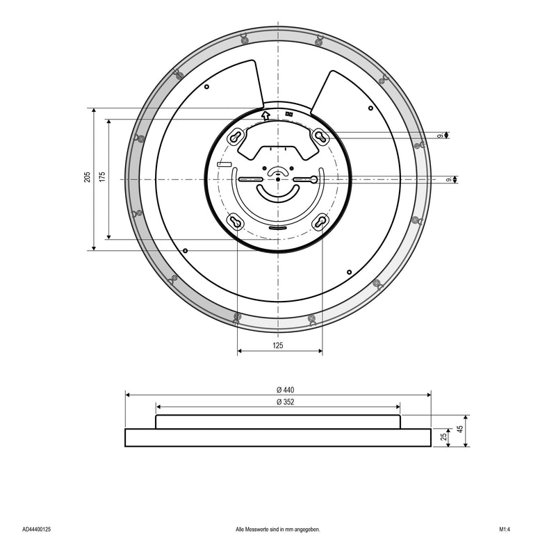 EVN Lichttechnik - Decken-/Wandleuchte LED-Anbauleuchte AD44400125 CCT Switch