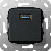 Gira - Einsatz/Abdeckung für Kommunikationstechnik UP Tragring USB A sw matt 568210 Gender Changer