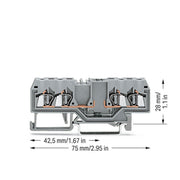 WAGO - Bauelement-Reihenklemme Diodenklemme 280-815/281-411 4-Leiter − 100 Stück