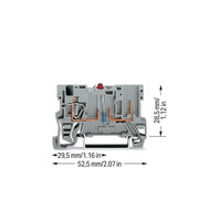 WAGO - Bauelement-Reihenklemme 1-Leiter/1PinBauelementkl. 769-239/281-413 LED rot,DC 24 V,grau − 100 Stück