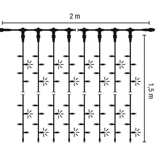 Scharnberger+Hasenbein - Festbeleuchtung LED-Lichtervorhang 58928 2x1,5m 230V Out ws